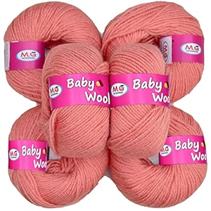 mg enterprise 100 acrylic wool salmon pack of 10 baby wool wool ball hand knitting woolart craft soft fingering crochet hook yarn needle knitting yarn thread dyed  m