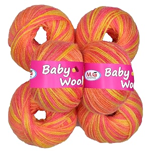 mg enterprise 100 acrylic wool multi orange pack of 14 baby wool wool ball hand knitting woolart craft soft fingering crochet hook yarn needle knitting yarn thread dyed  g