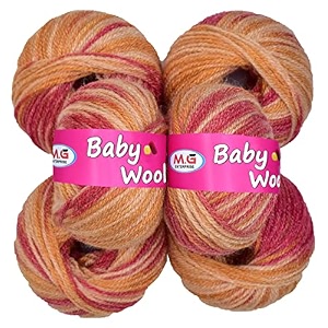 mg enterprise 100 acrylic wool multi strawberry pack of 8 baby wool wool ball hand knitting woolart craft soft fingering crochet hook yarn needle knitting yarn thread dyed  j