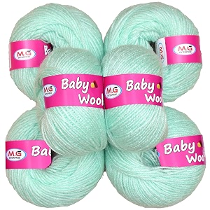 mg enterprise 100 acrylic wool grape green 6 pc baby wool 4 ply wool ball hand knitting woolart craft soft fingering crochet hook yarn-ka art-eg