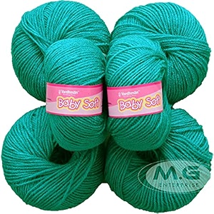 mg enterprise 100 acrylic wool teal pack of 6 baby wool wool ball hand knitting woolart craft soft fingering crochet hook yarn needle knitting yarn thread dyed  w