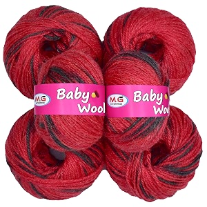 mg enterprise 100 acrylic wool red 12 pc baby wool 4 ply wool ball hand knitting woolart craft soft fingering crochet hook yarn needle knitting yarn thread dye y