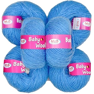 mg enterprises baby wool for knitting  sea blue pack of 8  craft crochet yarn  needle thread for crafting  100 soft acrylic wool  soft fingering crochet flexible amp durable  25g each
