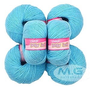 mg enterprise 100 acrylic wool sky blue pack of 6 baby wool wool ball hand knitting woolart craft soft fingering crochet hook yarn needle knitting yarn thread dyed  k