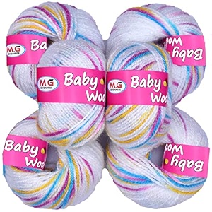 mg enterprise 100 acrylic wool multi iceglow pack of 10 baby wool wool ball hand knitting woolart craft soft fingering crochet hook yarn needle knitting yarn thread dyed  x