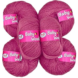 mg enterprise 100 acrylic wool rosewood 12 pc baby wool 4 ply wool ball hand knitting woolart craft soft fingering crochet hook yarn-cm art-aja