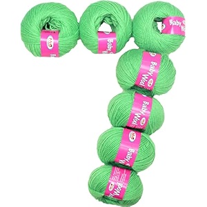 mg enterprise 100 acrylic wool apple green 7 pc baby wool 4 ply wool ball hand knitting woolart craft soft fingering crochet hook yarn-ph art-eb
