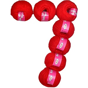 mg enterprise 100 acrylic wool candy red 14 pc baby wool 4 ply wool ball hand knitting woolart craft soft fingering crochet hook yarn-si art-gj