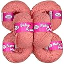 M.G ENTERPRISE 100% Acrylic Wool Salmon (Pack of 10) Baby Wool Wool Ball Hand Knitting Wool/Art Craft Soft Fingering Crochet Hook Yarn, Needle Knitting Yarn Thread Dyed … M