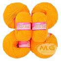 M.G ENTERPRISE 100% Acrylic Wool Yellow (Pack of 6) Baby Wool Wool Ball Hand Knitting Wool/Art Craft Soft Fingering Crochet Hook Yarn, Needle Knitting Yarn Thread Dyed … K