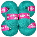 M.G Enterprise 100% Acrylic Wool Teal (Pack of 8) Baby Wool Wool Ball Hand Knitting Wool/Art Craft Soft Fingering Crochet Hook Yarn, Needle Knitting Yarn Thread Dyed … X