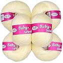 M.G ENTERPRISE 100% Acrylic Wool Cream 10 Pc Baby Wool 4 ply Wool Ball Hand Knitting Wool/Art Craft Soft Fingering Crochet Hook Yarn-TK Art-GA