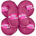M.G ENTERPRISE 100% Acrylic Wool Rosewood 6 Pc Baby Wool 4 ply Wool Ball Hand Knitting Wool/Art Craft Soft Fingering Crochet Hook Yarn-CM Art-Aja