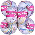 M.G Enterprise 100% Acrylic Wool Multi Iceglow (Pack of 16) Baby Wool Wool Ball Hand Knitting Wool/Art Craft Soft Fingering Crochet Hook Yarn, Needle Knitting Yarn Thread Dyed … R