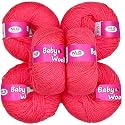 Vard hman 100% Acrylic Wool Deep Gajri 14 Pc Baby Wool 4 ply Wool Ball Hand Knitting Wool/Art Craft Soft Fingering Crochet Hook Yarn- Art-II