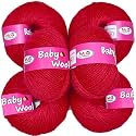 M.G ENTERPRISE 100% Acrylic Wool Red 10 Pc Baby Wool 4 ply Wool Ball Hand Knitting Wool/Art Craft Soft Fingering Crochet Hook Yarn-RA Art-EA