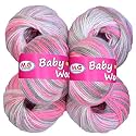 M.G Enterprise 100% Acrylic Wool Multi Pinkgrey (Pack of 8) Baby Wool Wool Ball Hand Knitting Wool/Art Craft Soft Fingering Crochet Hook Yarn, Needle Knitting Yarn Thread Dyed … P