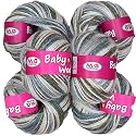 M.G ENTERPRISE 100% Acrylic Wool Multi Greymix (Pack of 10) Baby Wool Wool Ball Hand Knitting Wool/Art Craft Soft Fingering Crochet Hook Yarn, Needle Knitting Yarn Thread Dyed … I