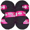 M.G ENTERPRISE 100% Acrylic Wool Black (Pack of 12) Baby Wool Wool Ball Hand Knitting Wool/Art Craft Soft Fingering Crochet Hook Yarn, Needle Knitting Yarn Thread Dyed … I