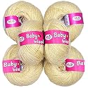 M.G ENTERPRISE 100% Acrylic Wool Skin 6 Pc Baby Wool 4 ply Wool Ball Hand Knitting Wool/Art Craft Soft Fingering Crochet Hook Yarn-JA Art-AFJJ