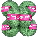 M.G Enterprise 100% Acrylic Wool Apple Green (Pack of 14) Baby Wool Wool Ball Hand Knitting Wool/Art Craft Soft Fingering Crochet Hook Yarn, Needle Knitting Yarn Thread Dyed … O