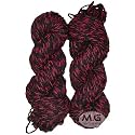 M.G ENTERRPISE Fantasy Black Red 400 GMS Wool Hank Hand Knitting Wool/Art Craft Soft Fingering Crochet Hook Yarn, Needle Knitting Yarn Thread Dyed- Art-ADBD