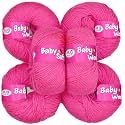 M.G ENTERPRISE 100% Acrylic Wool Melon 14 Pc Baby Wool 4 ply Wool Ball Hand Knitting Wool/Art Craft Soft Fingering Crochet Hook Yarn-MA Art-EI