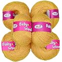 M.G Enterprise 100% Acrylic Wool Mustard (Pack of 6) Baby Wool Wool Ball Hand Knitting Wool/Art Craft Soft Fingering Crochet Hook Yarn, Needle Knitting Yarn Thread Dyed … W