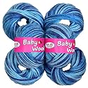 M.G Enterprise 100% Acrylic Wool Multi Royal (Pack of 16) Baby Wool Wool Ball Hand Knitting Wool/Art Craft Soft Fingering Crochet Hook Yarn, Needle Knitting Yarn Thread Dyed … B