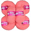 M.G ENTERPRISE 100% Acrylic Wool Peach (Pack of 14) Baby Wool Wool Ball Hand Knitting Wool/Art Craft Soft Fingering Crochet Hook Yarn, Needle Knitting Yarn Thread Dyed … W