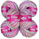 M.G ENTERPRISE 100% Acrylic Wool Chritmas (Pack of 6) Baby Wool Wool Ball Hand Knitting Wool/Art Craft Soft Fingering Crochet Hook Yarn, Needle Knitting Yarn Thread Dyed … M