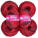 M.G ENTERPRISE 100% Acrylic Wool Red (10 pc) Baby Wool 4 ply Wool Ball Hand Knitting Wool/Art Craft Soft Fingering Crochet Hook Yarn, Needle Knitting Yarn Thread Dye S