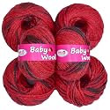 M.G ENTERPRISE 100% Acrylic Wool Red (14 pc) Baby Wool 4 ply Wool Ball Hand Knitting Wool/Art Craft Soft Fingering Crochet Hook Yarn, Needle Knitting Yarn Thread Dye U