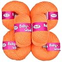 Vard hman 100% Acrylic Wool Orange (8 pc) Baby Wool Wool Ball Hand Knitting Wool/Art Craft Soft Fingering Crochet Hook Yarn, Needle Knitting Yarn Thread Dye G YD