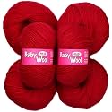 M.G ENTERPRISE 100% Acrylic Wool Red 8 Pc Baby Wool 4 ply Wool Ball Hand Knitting Wool/Art Craft Soft Fingering Crochet Hook Yarn-RA Art-EA