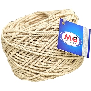 mg enterprise 3 ply twisted macrame cotton cord dori thread 100 meters 3mm off white