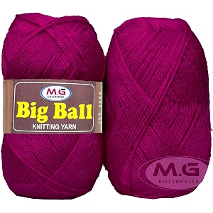mg enterprise big ball deep magenta 600 gm wool ball hand knitting woolart craft soft fingering crochet hook yarn needle knitting yarn thread dye m n opp
