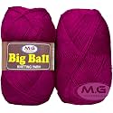 M.G ENTERPRISE Big Ball Deep Magenta (200 gm) Wool Ball Hand Knitting Wool/Art Craft Soft Fingering Crochet Hook Yarn, Needle Knitting Yarn Thread dye K L MNN