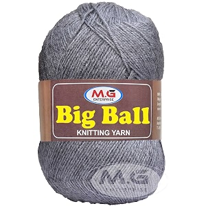 mg enterprise big ball steel grey 600 gm wool ball hand knitting woolart craft soft fingering crochet hook yarn needle knitting yarn thread dye y z abb