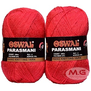 mg enterprise 3 ply knitting yarn wool candy red 200 gms best used with knitting needles crochet needles wool yarn for knitting-sf art-ehe