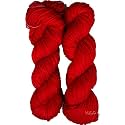 M.G ENTERPRISE Brilon Candy Red (400 gm) Wool Hank Hand Knitting Wool/Art Craft Soft Fingering Crochet Hook Yarn, Needle Knitting Yarn Thread dye DB