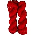 M.G ENTERPRISE Brilon Candy Red (400 gm) Wool Hank Hand Knitting Wool/Art Craft Soft Fingering Crochet Hook Yarn, Needle Knitting Yarn Thread dye TA