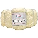 M.G ENTERRPISE 100% Acrylic Wool Cream 12 pc Baby Wool Ball Hand Knitting Wool/Art Craft Soft Fingering Crochet Hook Yarn- Art-ADDD