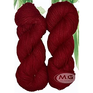 mg enterprise brilon mehroon 300 gm wool hank hand knitting woolart craft soft fingering crochet hook yarn needle knitting yarn thread dye mc