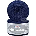 M.G Microshine Navy (300 gm) Wool Hank Hand Knitting Wool/Art Craft Soft Fingering Crochet Hook Yarn, Needle Knitting Yarn Thread dye HA
