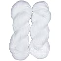 M.G ENTERPRISE Brilon White (300 gm) Wool Hank Hand Knitting Wool/Art Craft Soft Fingering Crochet Hook Yarn, Needle Knitting Yarn Thread dye X