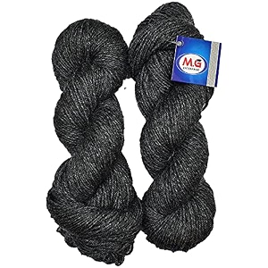 mg enterprise brilon wrosted grey 400 gm wool hank hand knitting woolart craft soft fingering crochet hook yarn needle knitting yarn thread dye r id