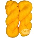 M.G ENTERPRISE Brilon Yellow (300 gm) Wool Hank Hand Knitting Wool/Art Craft Soft Fingering Crochet Hook Yarn, Needle Knitting Yarn Thread dye M CE