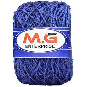 mg enterprise jute coloured airforce blue 2000 mtr combo colour exclusive twine ball threads string rope 3 ply - art-ajbb