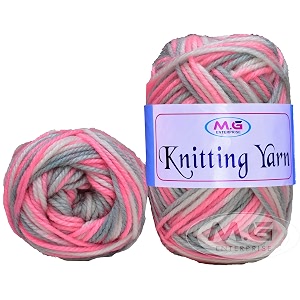 mg enterprise knitting yarn thick chunky wool pink grey 400 gm best used with knitting needles crochet needles wool yarn for knitting by mg enterpris t ug